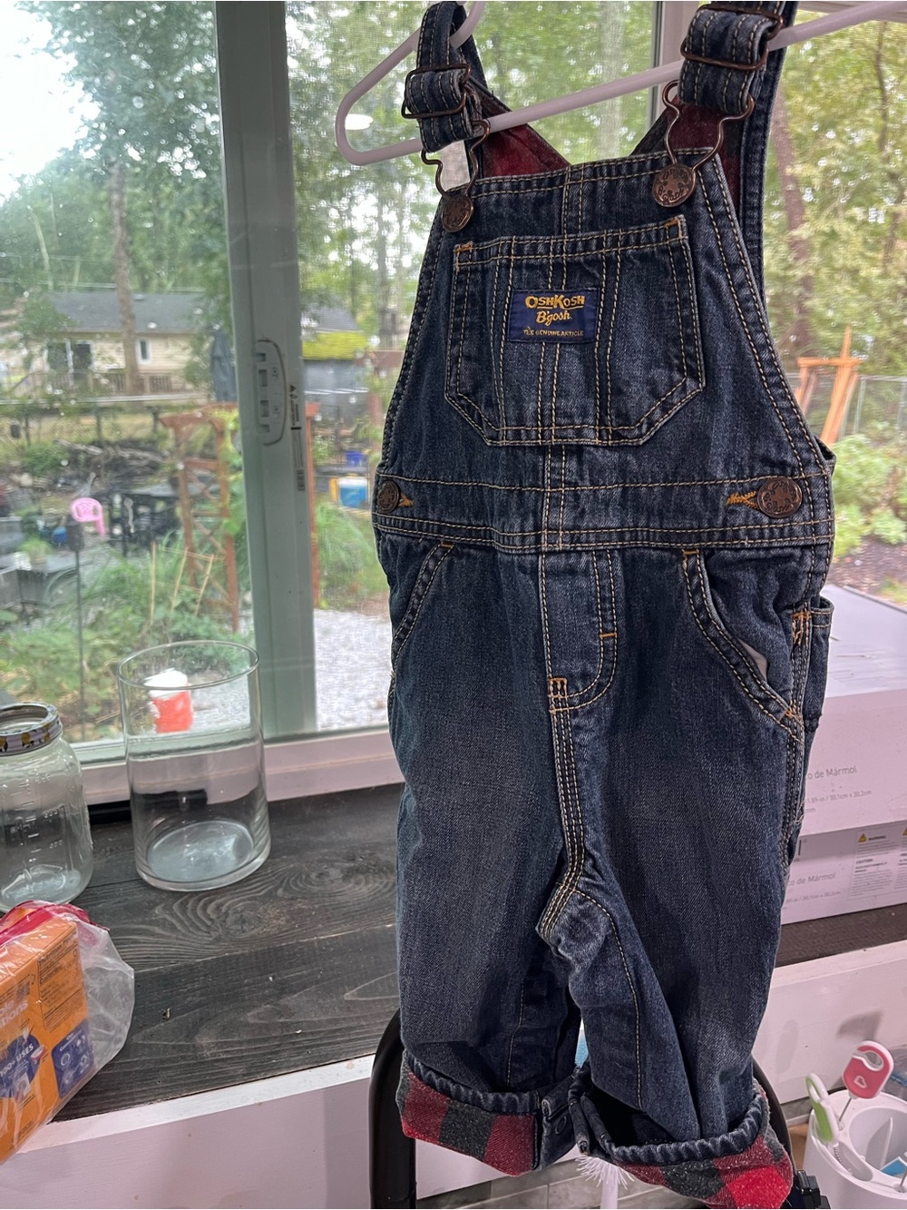 OshKosh B'gosh boys Dark Blue Relaxed Denim Overalls